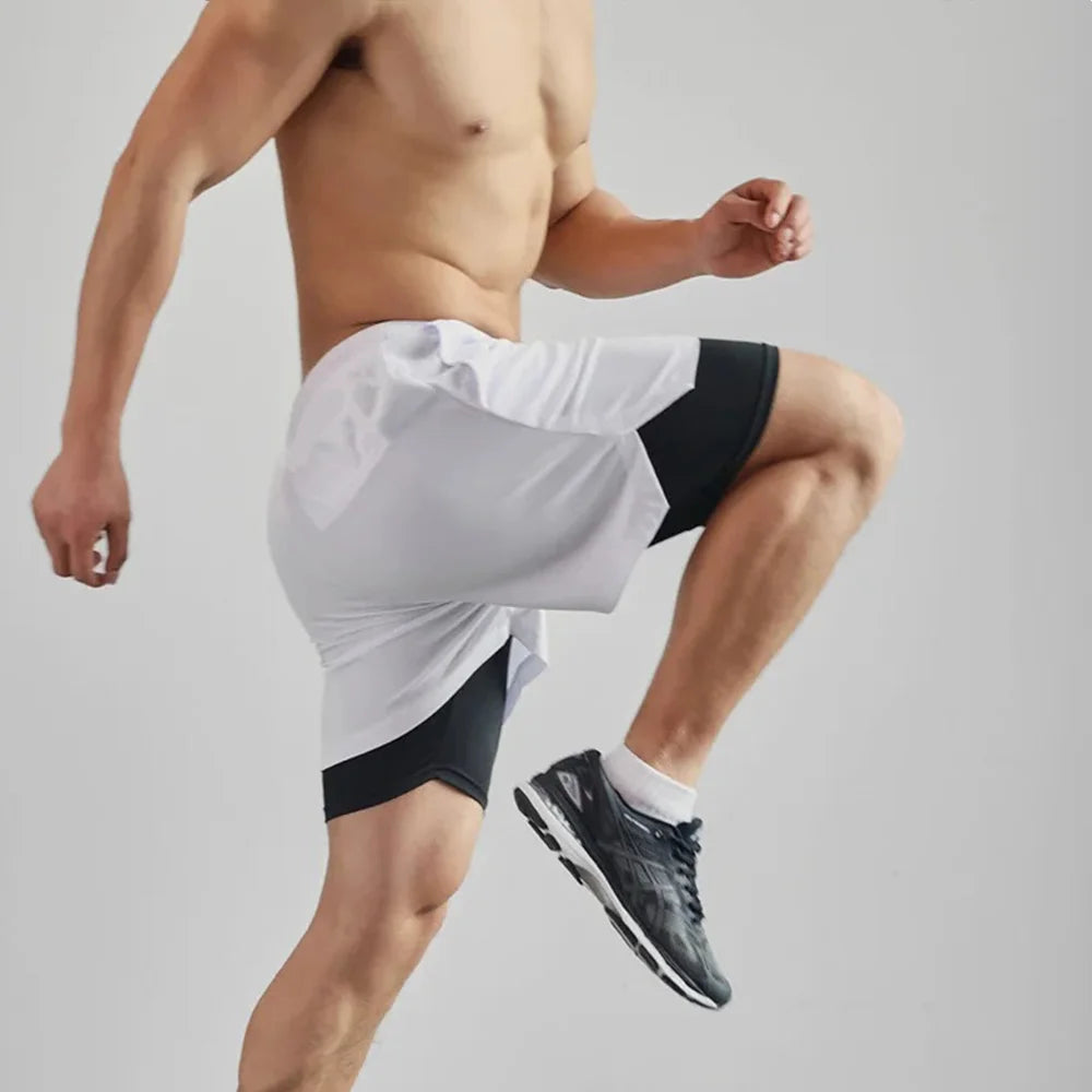 Mens Compression Lined Gym Shorts