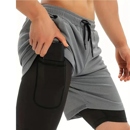 Mens Compression Lined Gym Shorts