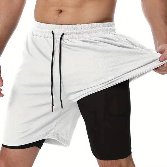 Mens Compression Lined Gym Shorts